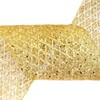 VATIN 6" Gold Christmas Ribbon, Gold Glitter Mesh Diamond Web