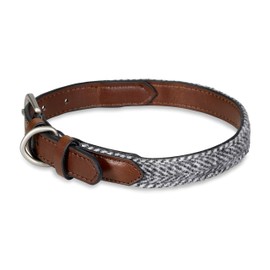 Petface Herringbone Leather Dog Collar, Small