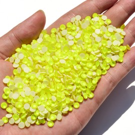 Blinginbox Hotfix Rhinestones for Clothes,1440pcs Hot Fix Rhinestones Crystal Gems for Crafts Decoration, Citrine Neon, SS16