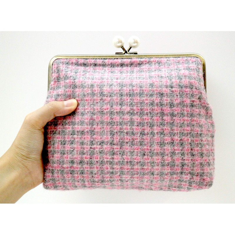 丸眞 Pouch Pouch UK Moon by Wool Fabric