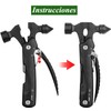 Martillo Multiherramienta|12 en 1 Herramientas Multiusos|Martillo de Seguridad Multiusos de