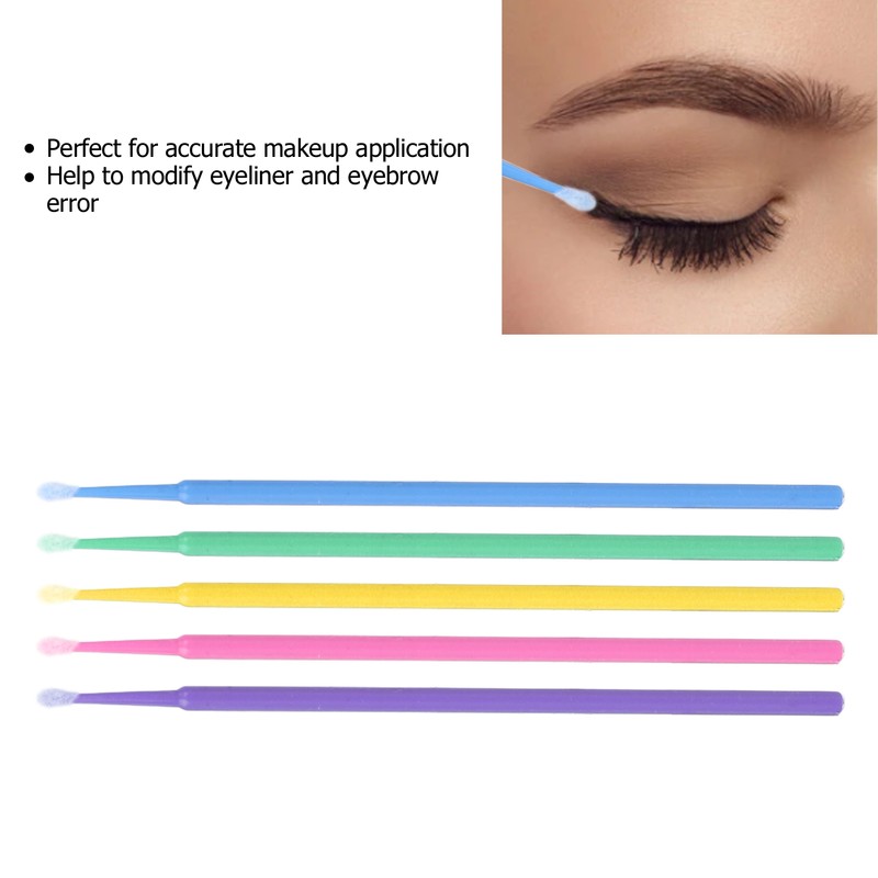 500pcs Disposable Eyeliner Cleaner Soft Cotton Tips Mini Makeup Cleaning