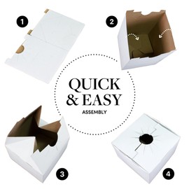 Holiday Designs - Medium Quick Fold Florist Delivery Box, Corrugated Cardboard Vase Boxes for Secure Floral Arrangements During Transport, 6" x 6" x 4" (Medium) - 100 Boxes