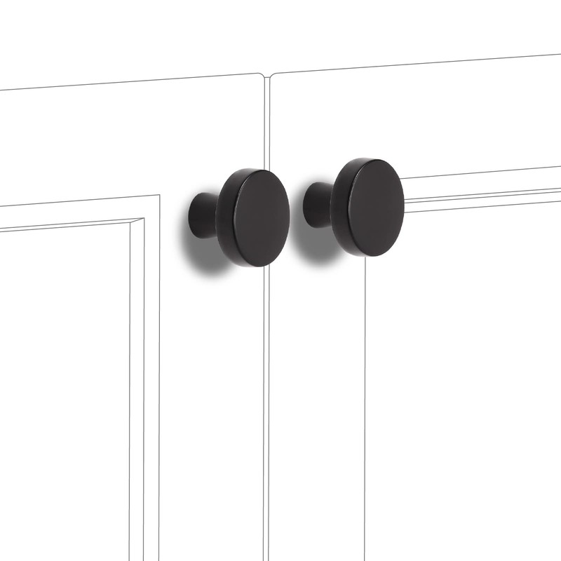 Cotykiley 10 Pack Matte Black Kitchen Cabinet Knobs 1.2 inch