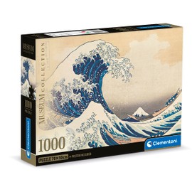 Clementoni - 39707 - Puzzle Colección Museos - Hokusai, The Great Wave - Puzzle De 1000 Piezas, Puzzle Cuadros De Arte, Desde 14 Años, Made In Italy