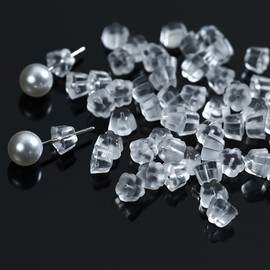 Silicone Earring Backs, 200 Pack Clear Hypoallergenic Replacement Stoppers for Stud, Post, Hoop, Fishhook Earrings