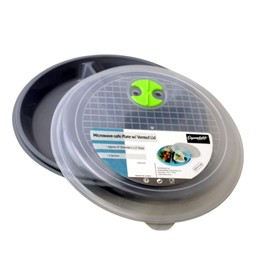 4-Pack Divided Microwave Plates with Vented Lids – BPA-Free, Stackable Meal Prep Plates – 3 Section Food Storage – Microwave, Freezer & Dishwasher Safe – 8.75” x 8.75”