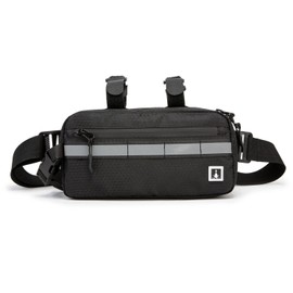 ROYAL FAIR Bike Handlebar Bag Frame Bag with Reflective Stripe, Waterproof Handlebar Bag with Detachable Strap, Universal Fitting for Any Bicycle, Black