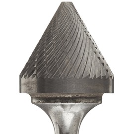 Drill America SJ-9 Carbide Burr/Rotary File 60 Degree Included Angle Double Cut for Die Grinder 1" Dia. x 15/16" Cut Length with 1/4" Shank and 2-3/4" Overall Length, DUL Series