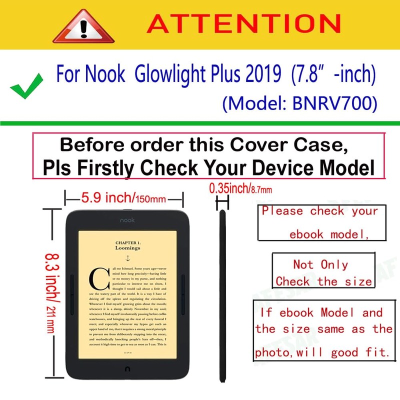 AFesar Case for Nook Glowlight Plus 7.8 Inch 2019 Release