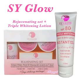 SY Glow Rejuvenating Set + Triple Whitening Lotion SPF 80