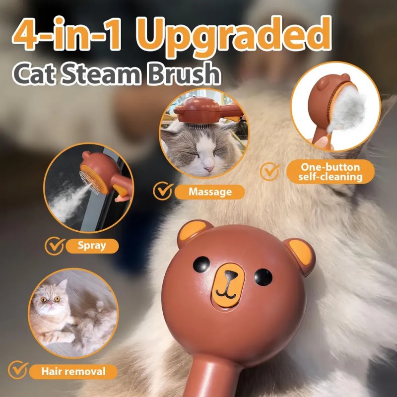 Cepillo De Vapor Para Gatos Con 2 Niveles De Pulverización