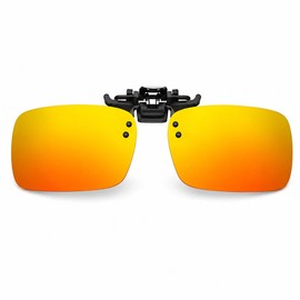 ZesMark Polarized Sunglasses, Flip-up Type, Clip On Sunglasses Over Your Glasses, Glasses Cleaning Cloth and Case Included, UV Protection, UV Protection