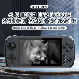 PowKiddy X39 Pro Handheld Game Console Portable Game Player 4.5-inch IPS HD Screen Search/Favorite Support External Dual Controllers Support Game Save/Load HD Output Rechargeable 3000mAh Battery