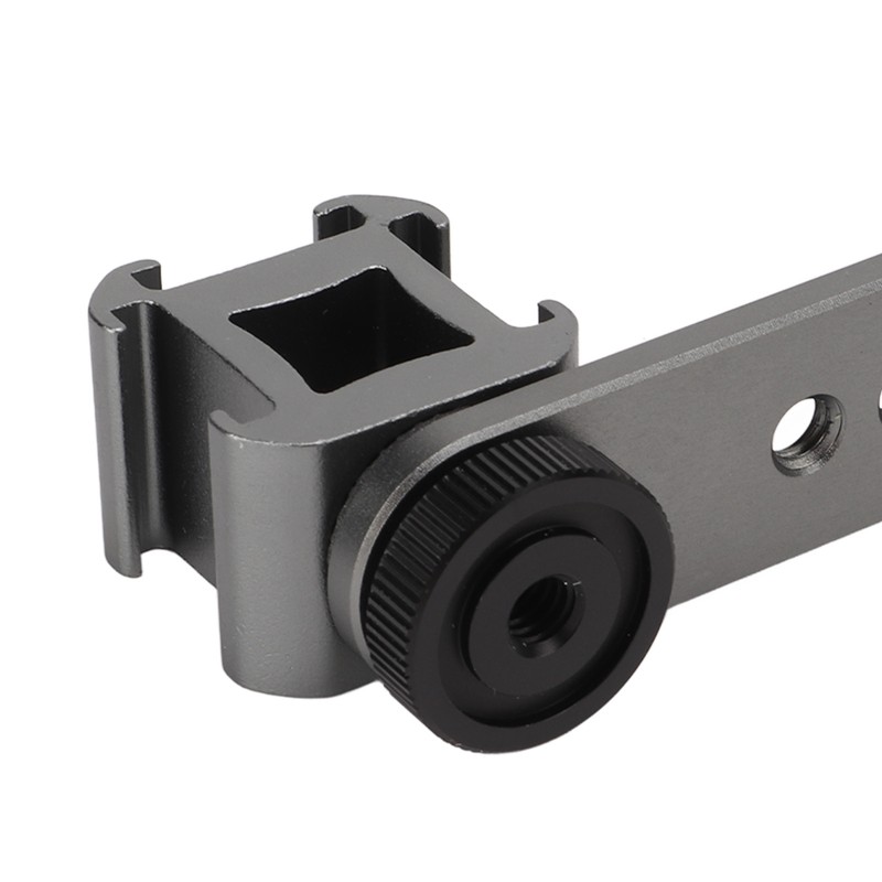 Triple Cold Shoe Extension Bracket Aluminium Alloy Microphone Stand Mount