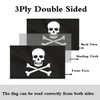 ANCONINE Double Sided Pirate Jolly Roger Skull Flag - Skull