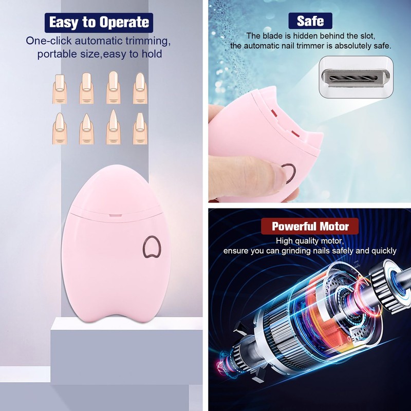 Electric Nail Clippers, Automatic USB Intelligent Nail File, Electric Nail
