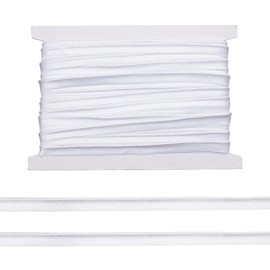 letsinstyle 17 Yards 1/2 Inch Sliver White Piping Trim, Bias Tape Lip Cord Trim, Polyester Satin Piping Cord, Edge Ribbon for Sewing Clothing Pillows, Home Decor Upholstery