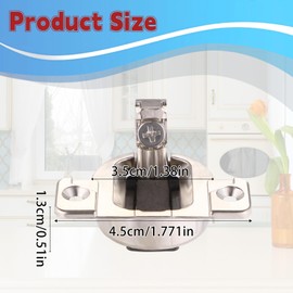 Lyreh 8pcs Cabinet Hinges for Blum, Silver Stainless Steel 1/2 Overlay Soft Close 110 Degree Screw-in Compact 33 Cabinet Door Hinges Replacement(Without Screws and Mounting Plate)