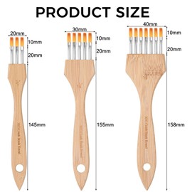 3-Piece Flat Comb Artist Grainer Rake Brush Set