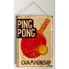 Tin Sign with Retro Table Tennis