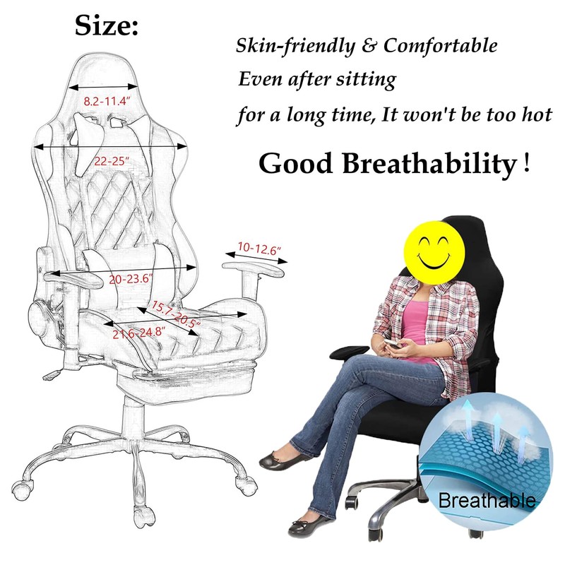 JUMXSRLE Gaming Chair Covers, Polyester Computer Chair Cover, Stretchable Washable