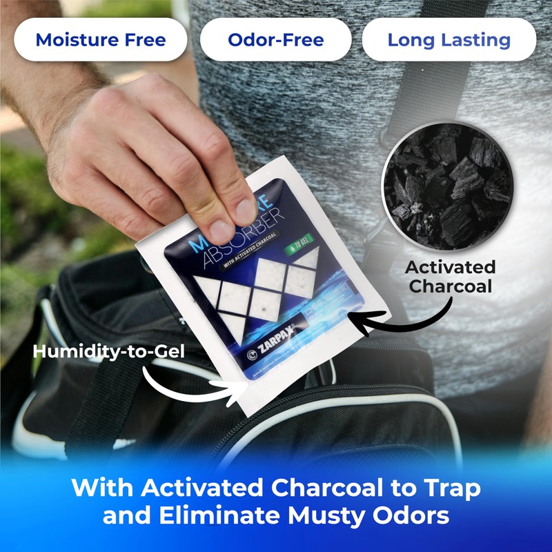 Zarpax Moisture Absorber Sachets Activated Charcoal 1.4 oz/40g - Remove