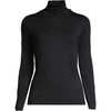 Lands' End Womens Long Sleeve Shaped LWCM Turtleneck Black Regular