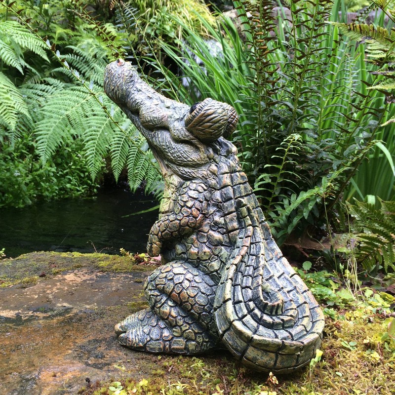 Toad Hollow Large Standing Gator Home & Garden Alligator Statue