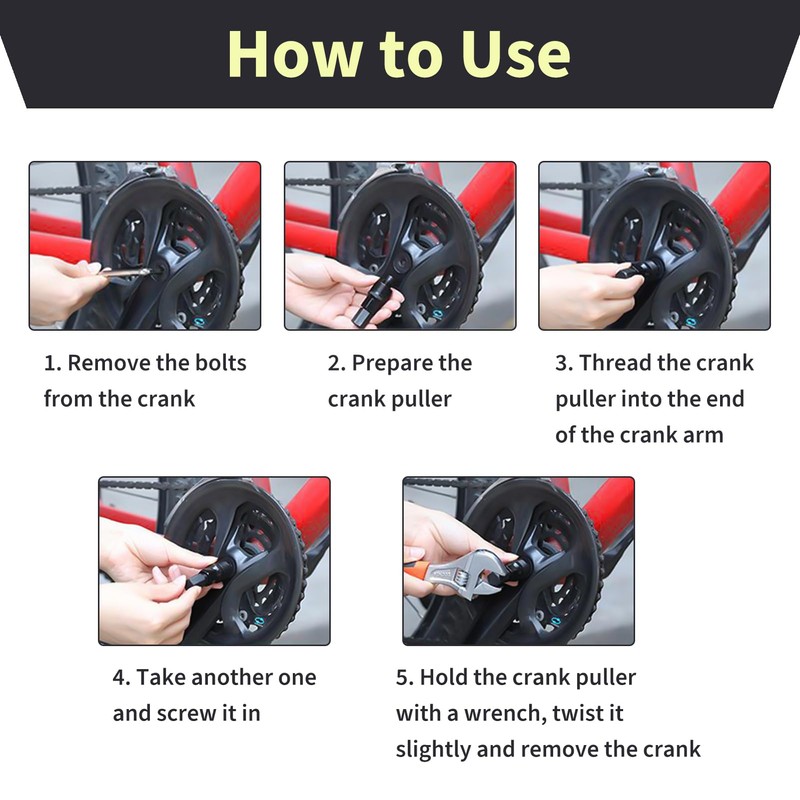 2 Pcs Bicycle Crank Remover Tool, Bicycle Crank Extractor Puller,