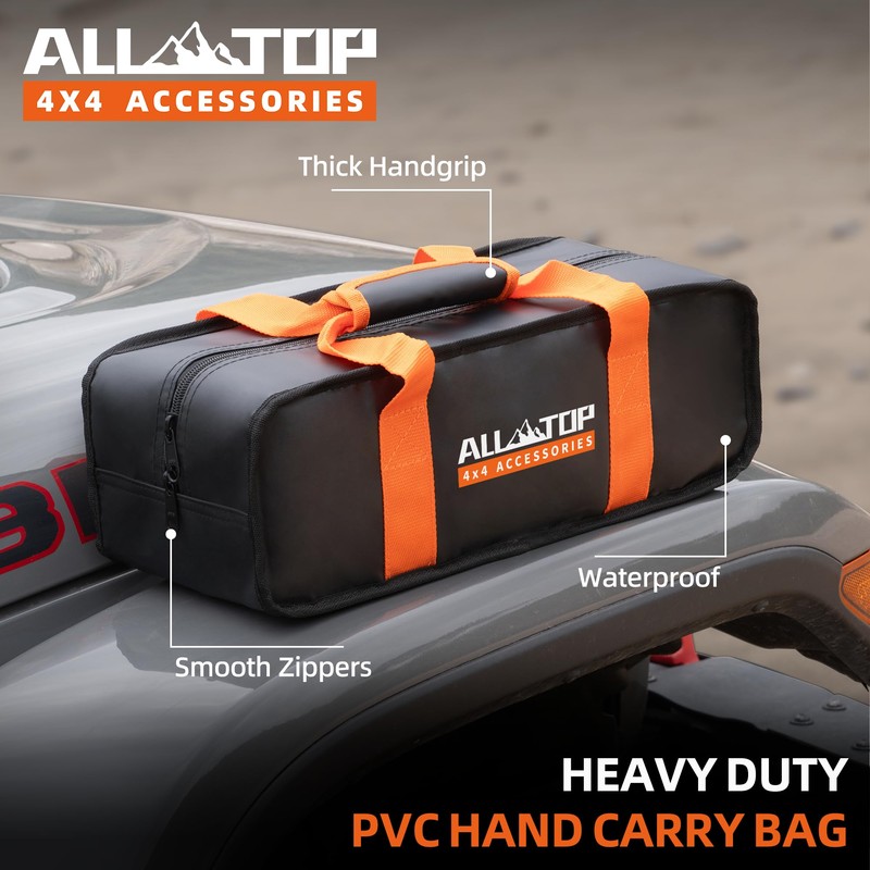 ALL-TOP Kinetic Rope Kit (Reflective) w/ 2 Soft Shackles, 48000Lbs,