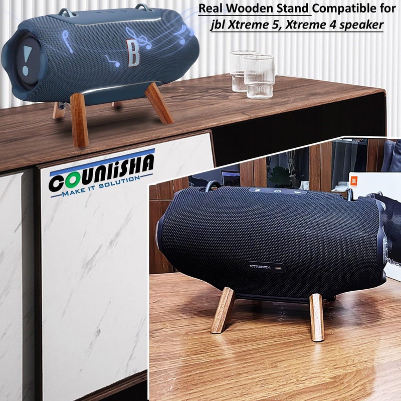 Real Wood Stand comparible for jbl Xtreme 5,Xtreme 4 Speaker,Walnut
