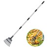 GreatBuddy Adjustable Leaf Rake, 8'' Wide Metal Rake, Perfect for