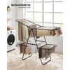 SONGMICS Clothes Drying Rack, Foldable 2-Level Laundry Drying Rack, Free-Standing