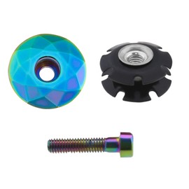 SING F LTD Bicycle Headset Cap Aluminium Alloy Mountain Bike Front Fork Stem Top Cap Bowl Cover with Screw for 28.6mm Threadless Shaft and Fork Colourful