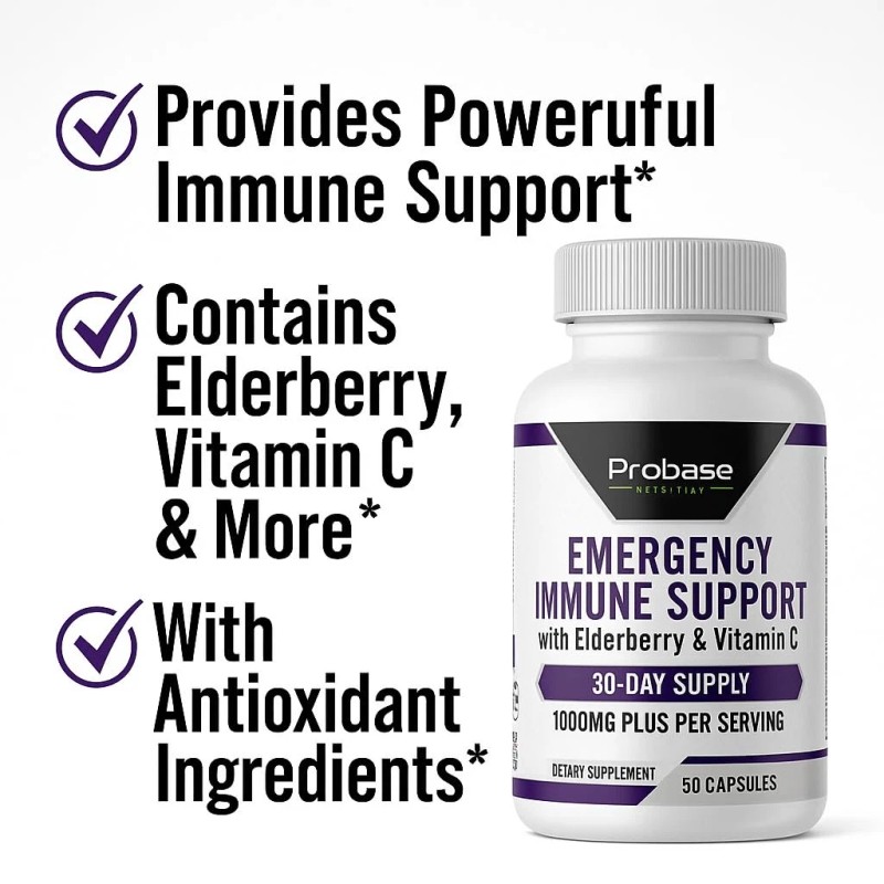 Probase Nutrition Emergency Immune Support 60 Capsules 30-Day Supply