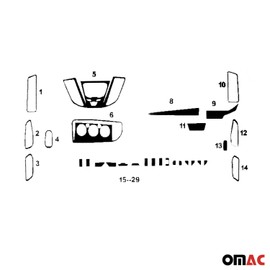 OMAC Carbon Look Dashboard Console Trim Kit for Ford Transit 2015-2020 29 Pcs