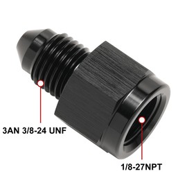 Podavelle 1/8 NPT Female to 3AN Male Flare Expander Fitting Adapter Aluminum Black