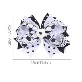 Soccer Bow Girls Soccer Hair Accessories Football Hair Bow Sport Cheer Bow Hair Tie Ponytail Holder TSFQ08 (Soccer Clip)