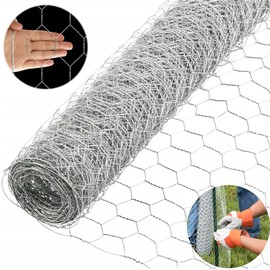 TINVHY Galvanized Hexagonal Wire Poultry Netting Mesh for Craft Projects and Gardening Metal Mesh Fencing/Chicken Wire (24Inch x 150FT x 2Inch)