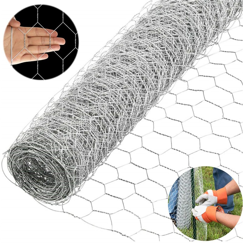 TINVHY Galvanized Hexagonal Wire Poultry Netting Mesh for Craft Projects