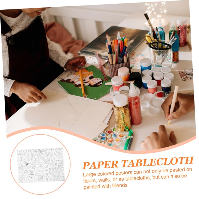 LABRIMP Birthday Party Paper Table Cloth Delicate Table Runner for