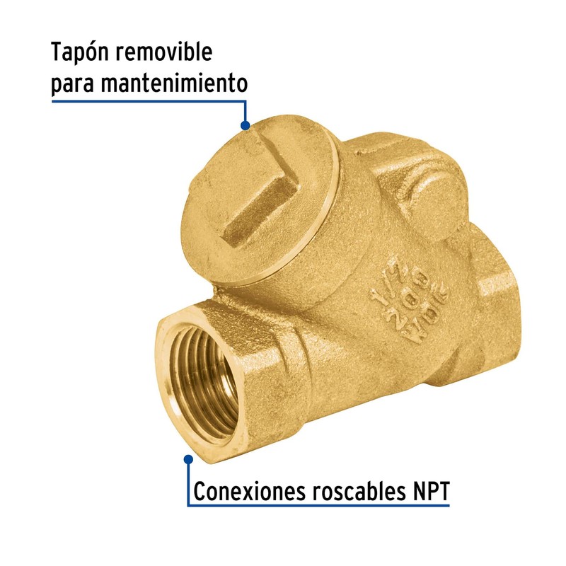 Foset VACHE-1/2, Válvula check de latón de 1/2", latón