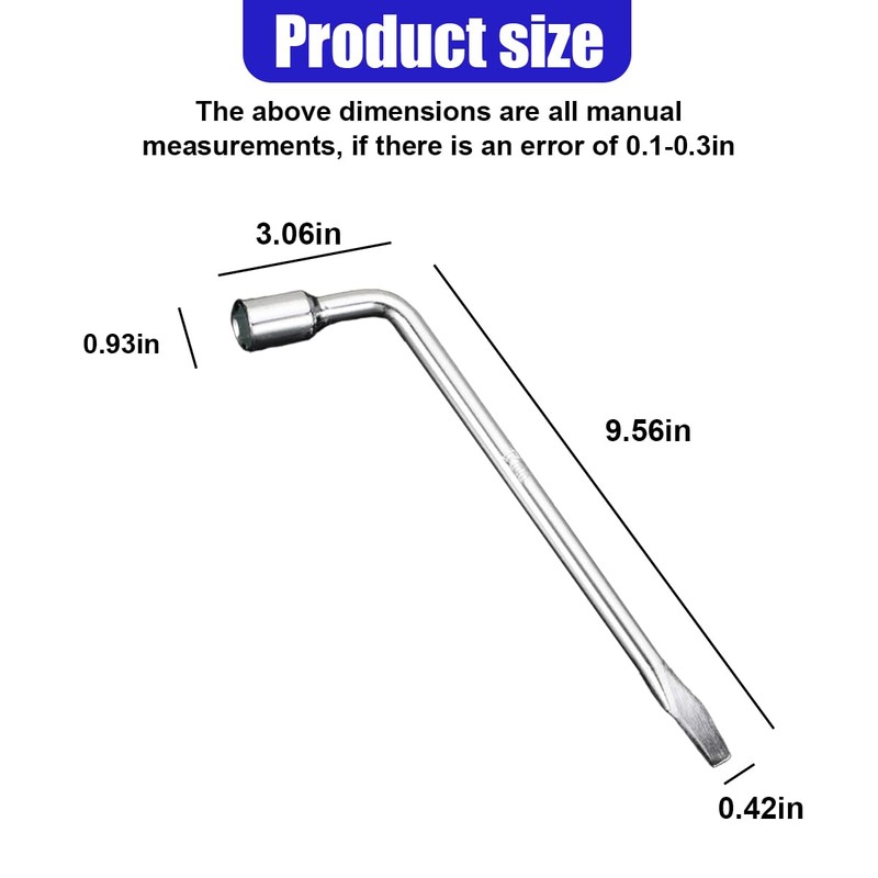 UHANBUT 17mm Car Spare Tire Lug Wrench, L Type Automotive