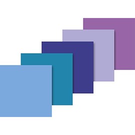 Heyda 203375719 Seidenpapier, sortiert 50 x 70 cm, 5 Farben sortiert (Hellblau, Wasserblau, Dunkelblau, Lavendel, Lila)