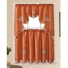 GOHD Cutwork Floral. Kitchen Curtain Set. Swag Valance and Tier