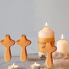 BOBOZHONG Carved Wooden Cross, Pack of 3 Cross Crucifix Cross