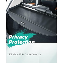 SCITOO Cargo Cover 2021-2024 for Toyota Venza 2.5L Upgraded Retractable Rear Trunk Cover with Aluminum PVC&Plastic