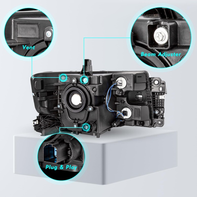 TUSDAR OE Style Headlight Assembly Replacement for 2013-2019 Ford Flex