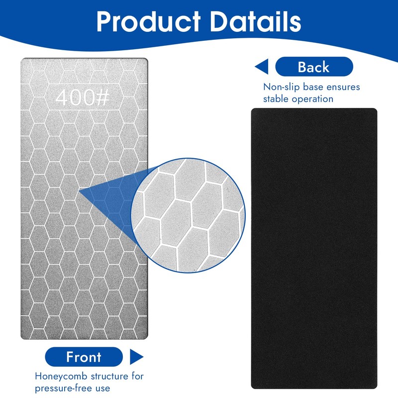 5 PCS Diamond Sharpening Stone, Double-Sided Sharpening Plate Honing Stones